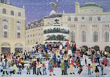 Escena de nieve en Piccadilly